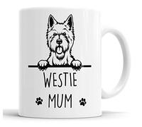 Faithful Prints Westie Mum Mug Pet Present West Highland Terrier Dog Mum Dad Friend Joke Funny Gift Cup Birthday Christmas, Ceramic Mug