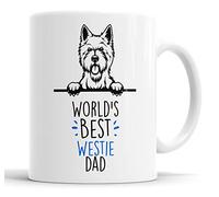 Faithful Prints Westie World's Best Dad Mug Dog Dad West Highland Terrier Dad Cup Friend Funny Gift for Birthday Christmas, Westie Mug