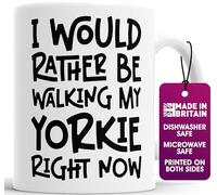 Faithful Prints Yorkie Dog Lover Mug - I Would Rather Be Walking My Yorkie - Funny Gift for Men & Women - 11oz Ceramic Mug - Pet Owner Present, Dog Walker Gift - Dishwasher & Microwave Safe