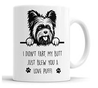Faithful Prints Yorkie Mug I Didn't My Butt Just Blew You A Love Puff Pet Present Yorkshire Terrier Dog Mum Dad Friend Joke Funny Gift Cup Birthday Christmas, Ceramic Mug