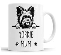 Faithful Prints Yorkie Mum Mug Pet Present Yorkshire Terrier Dog Mum Dad Friend Joke Funny Gift Cup Birthday Christmas, Ceramic Mug