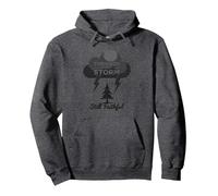 Faithful Through Storms: All My Life Inspirational Quote Pullover Hoodie, Adult Unisex, Dark Heather Grey, L