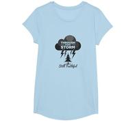 Faithful Through Storms: All My Life Inspirational Quote T-Shirt, Girls, Baby Blue, Small