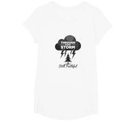 Faithful Through Storms: All My Life Inspirational Quote T-Shirt, Girls, White, Small