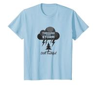 Faithful Through Storms: All My Life Inspirational Quote T-Shirt, Kids, Baby Blue, 3 Years