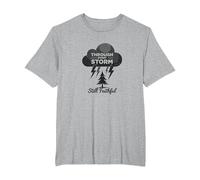 Faithful Through Storms: All My Life Inspirational Quote T-Shirt, Men's Big and Tall, Heather Grey, 6X Tall