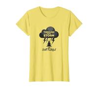 Faithful Through Storms: All My Life Inspirational Quote T-Shirt, Women, Lemon, XXL