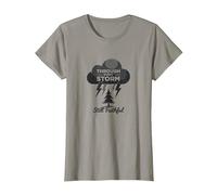Faithful Through Storms: All My Life Inspirational Quote T-Shirt, Women, Slate, XXL