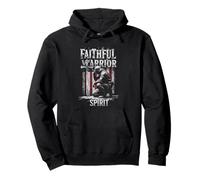 Faithful Veterans Soldier Christian American Flag Military Pullover Hoodie