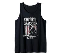 Faithful Veterans Soldier Christian American Flag Military Tank Top