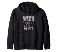 Faithful Warrior Spirit American Christian Beliver Patriotic Zip Hoodie
