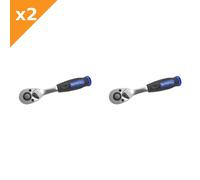 Faithfull 1/4in Drive Quick Release Ratchet Handle - 2 Pack