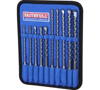 Faithfull FAISDSSET10 10 Piece SDS Masonry Drill Bit Set for Fixings with Storage Wallet