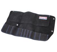 Faithfull FAILTR10B 10 Pocket Leather Tool Roll