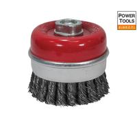 Faithfull 1108014150 Wire Cup Brush Twist Knot 80Mm M14X2, 0.50Mm Steel Wire