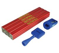 Faithfull 12 Carpenter's Pencils Sharpener Lanyard Holder Faicprkit Xms19Mpencil