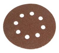 Faithfull 125mm Hook and Loop Perforated Sanding Discs 125mm Very Fine Pack of 5