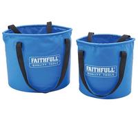 Faithfull 1220LBUC 12L & 20L Collapsible Bucket Set x2 Pcs