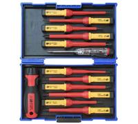 Faithfull 13 Pce VDE 1000v PZ/PH Screwdriver Interchangeable Blade Set,SDVDES13I