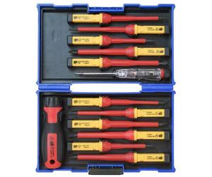Faithfull 13 Pce VDE 1000v PZ/PH Screwdriver Interchangeable Blade Set,SDVDES13I