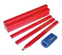 Faithfull Carpenter's Pencils Tube & Sharpener FAICPR12S