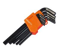 Faithfull Hex Key Set Long Arm - 13 Piece Metric (1.3-10mm) - Black
