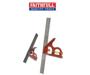 Faithfull 150mm 6" & 300mm 12" Combination Square Ruler/Scribe Metric/Imperial