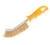 Faithfull 17330001 Wire Scratch Brush Brass Yellow Handle Faiwbhandb