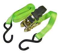 Faithfull 2 Piece Ratchet Tie Down S Hook Strap Set 25mm 5m 300kg