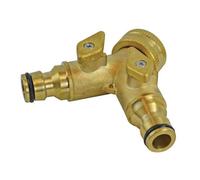Faithfull 2 Way Shut Off Valve 19mm (3/4In) To 2 X 12.5mm (1/2In) Multi Colour (One Size)