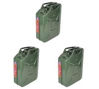 Faithfull 20 Litre Metal Jerry Can - UN & TUV/GS Certified Fuel Container, Carbon Steel Construction, Painted Inside & Out with Lockable Cap, Triple Handle, Gasket Seal & Breather Pipe - Green, 20L