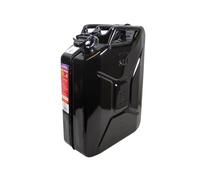 Faithfull 20 Litre Metal Jerry Can - UN & TUV/GS Certified Fuel Container, Carbon Steel Construction, Painted Inside & Out with Lockable Cap, Triple Handle, Gasket Seal & Breather Pipe - Black, 20L