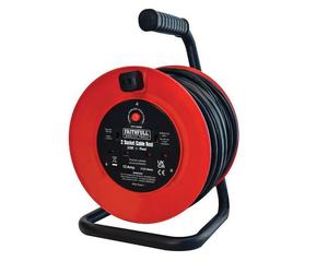 Faithfull 20m 2 Way Plug / Gang / Socket Extension Cable Reel Lead 240v FPPCR20M