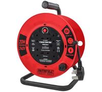Faithfull Open Cable Reel 240V 20m 13A 4 Socket (1.25mm Cable)