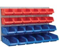Faithfull 24 Wall Mounted Storage Bins with Metal Back Panel - Plastic Parts
