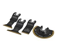 Faithfull 4 Piece OIS Oscillating Multi Tool Multi Purpose Titanium Blade Set