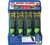 Faithfull 4 Piece Ratchet Tie Down Strap Set