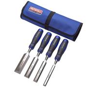 Soft Grip Chisel Set + Chisel Roll, 4 Piece