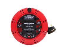 Faithfull 4-Socket 10m Power Plus C41010 Cable Reel 240V 10A, FPPCR10M10A