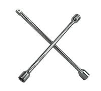 Faithfull 4-Way Wheel Brace With Chrome Finish - 14 Inch Tool For Easy Wheel Removal