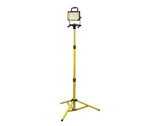 Faithfull 45W LED Tripod Site Light with Backup Battery - 4500 Lumen Portable Work Light for Indoor and Outdoor Site Safety, Construction and Emergency Use - 240V