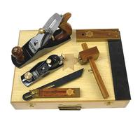 Faithfull 5 Piece Carpenters Planes Square Bevel Marking Gauge Tool Kit in Case