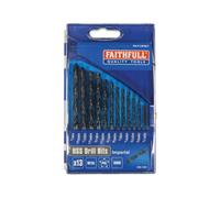 Faithfull FAIF13PSET 13 Piece HSS Imperial Drill Bit Set 1/16-1/4in Sizes