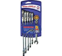 Faithfull FAISPARAT6S Flex Head Ratchet Combination Spanner Set (Pack of 6)