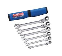 Faithfull 6 Piece Ratchet Combination Flex Head Spanner Set, XMS24SPANNER