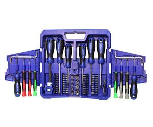 Faithfull 63 Piece Screwdriver & Bit Set with Case CRV Magnetic FAISDSET63