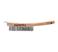 Faithfull Heavy-Duty Scratch Brush With Scraper - 4 Row