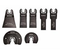 Faithfull FAIMFKIT7 Wood and Metal Cutting, Stone and Ceramic Grinding, Oscillating Multi-Function Tool Blade 7 Piece Set. Compatable with Most Popular Multi Tool Brands