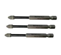 Faithfull 75mm Long Impact Pz2 Screwdriver Bits Pro Pozi 1/4 Hex X3 Faisbpz275Im