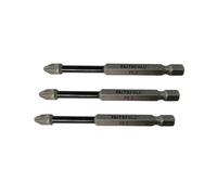 Faithfull 75mm Long Impact PZ2 Screwdriver Bits Pro Pozi 1/4 Hex x3 FAISBPZ275IM